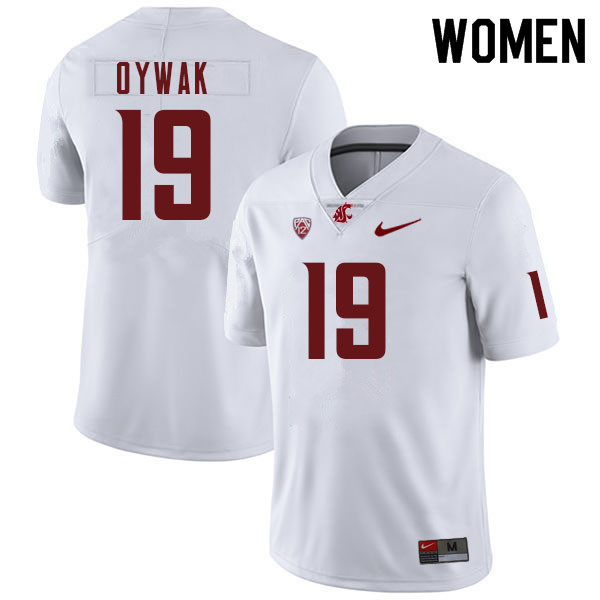 Women #19 Alphonse Oywak Washington Cougars College Football Jerseys Sale-White